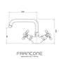Francone BT36 single-hole traditional solid brass tap technical drawing with dimensions of 200mm, 155mm, and 85mm.