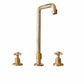 Traditional Francone BT38 three-hole deck-mounted bathroom faucet in unlacquered brass.