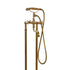 Traditional unlacquered brass floor-mounted bath filler faucet, Francone BT3F with hand shower and swivel spout.
