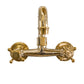 Francone BT40 wall mounted traditional hot and cold tap in unlacquered brass with cross handles.