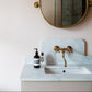 Francone BT41 unlacquered brass traditional faucet, styled by Studio Faeger x Ellen Christina Hancock.