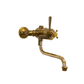 Traditional Francone BT41T thermostatic wall-mounted bath tap and faucet in unlacquered brass.