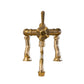 Francone BT41TD traditional unlacquered brass deck mounted thermostatic bath tap and swivel spout faucet.