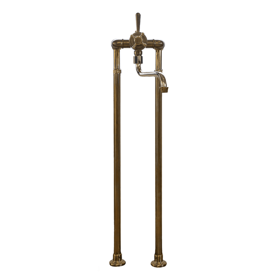 Francone BT41TF traditional floor-mounted bathroom faucet with a swivel spout in solid brass.
