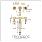 Technical drawing with dimensions for the Francone BT43 wall-mounted solid brass tap, also a faucet.