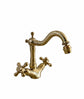 Traditional Francone BT46 unlacquered brass bidet tap, also a faucet, for a vintage bathroom style.