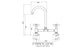 Technical drawing with dimensions for the Francone BT49S traditional kitchen tap and faucet in solid brass.