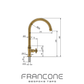 Technical drawing with dimensions of the Francone BT5 traditional solid brass kitchen tap and faucet.