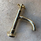 Traditional solid brass Francone BT50D deck mounted single pillar faucet with a waterfall spout.
