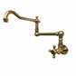 Traditional Francone BT53 unlacquered brass wall mounted kitchen pot filler tap, also known as a faucet.
