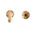 Francone BT56 unlacquered brass wall-mounted faucet and traditional progressive mixer tap handle.