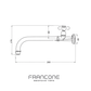 Technical drawing with dimensions for the Francone BT59 traditional wall-mounted bathroom faucet.