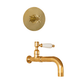 Francone BT59T traditional wall-mounted thermostatic bathroom faucet in unlacquered brass.