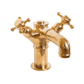 Traditional Francone BT60Z solid brass deck mounted bathroom tap, also a faucet, with hot and cold handles.