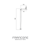 Technical drawing with dimensions for the Francone BT62 traditional solid brass floor-mounted bath faucet.