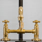 Traditional Francone BT63 deck-mounted faucet in bespoke unlacquered brass, handcrafted in Italy.