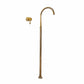 Francone BT67 floor-mounted bath filler tap and mixer faucet in unlacquered brass.