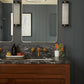 Traditional Francone BT68 handcrafted solid brass wall-mounted tap installed in a dark marble bathroom.