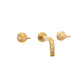 Traditional Francone BT68 solid brass three-hole wall mounted bathroom taps with handcrafted Edwardian handles.