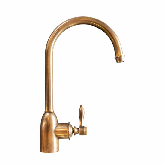 Traditional Francone BT69C kitchen mixer tap, an old bronze solid brass faucet with a curved swivel spout.