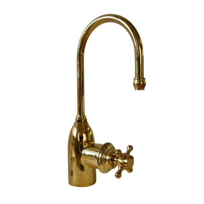 Traditional Francone BT69F unlacquered brass filtered water tap, a classic Italian kitchen faucet with a cross handle.