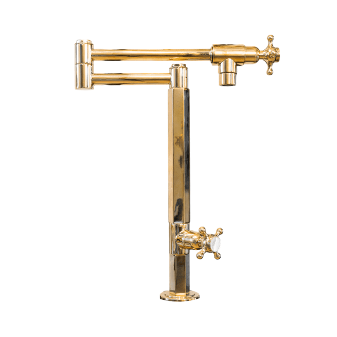 Francone BT6D traditional deck mounted kitchen pot filler faucet in solid brass.