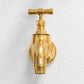 A traditional Francone BT74 solid brass wall-mounted bib tap, also known as a faucet, with a T-bar handle.