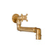 Traditional Italian Francone BT76 wall-mounted unlacquered brass single tap faucet with a custom swivel spout.