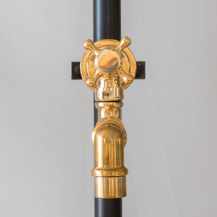 Traditional Francone BT76 unlacquered brass wall-mounted single tap faucet, handcrafted in Italy.
