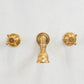 Traditional Francone BT78 unlacquered brass wall-mounted bathroom faucet, hand-polished in Italy.