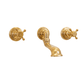 Francone BT78 traditional wall-mounted bath filler tap in unlacquered brass, a classic bathroom faucet.