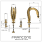 Technical drawing with dimensions for the Francone BT80 solid brass swan-neck deck mounted faucet.