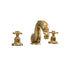Traditional Francone BT80B swan bidet faucet in unlacquered brass, with an ornamental three-hole design.