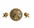 Francone BT88 traditional unlacquered brass wall-mounted bathroom faucet with an ornamental decorative plate.