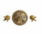 Francone BT88 traditional unlacquered brass wall-mounted bathroom faucet with an ornamental decorative plate.