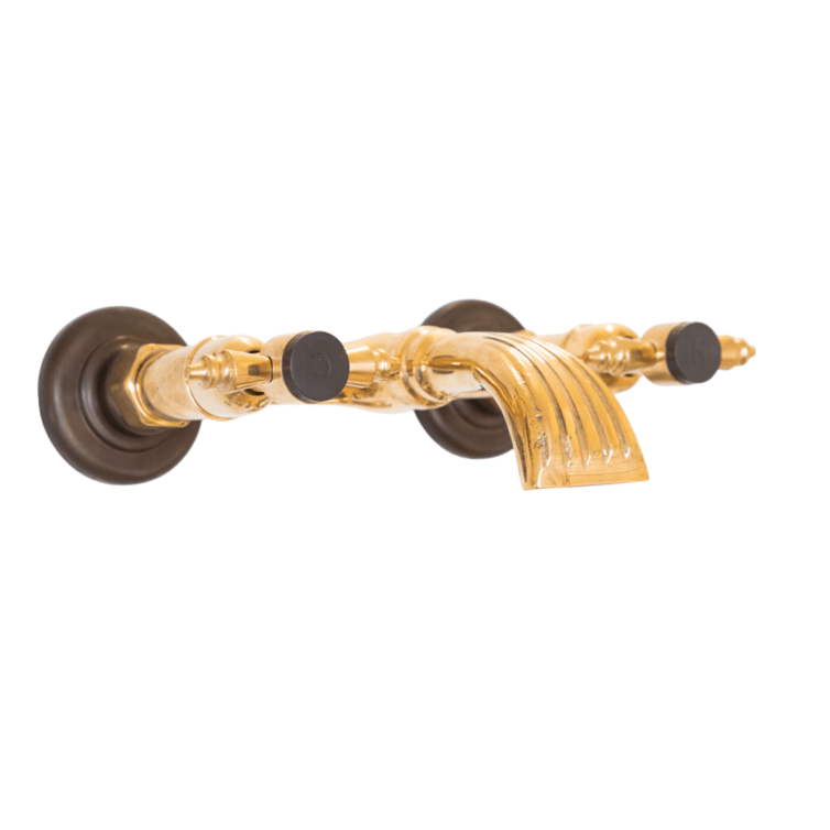 Traditional Francone BT89 wall-mounted bath filler faucet in mixed metals for a vintage bathroom.