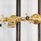 Francone BT89 wall-mounted bath filler faucet in unlacquered brass with a custom spout and traditional cross handles.