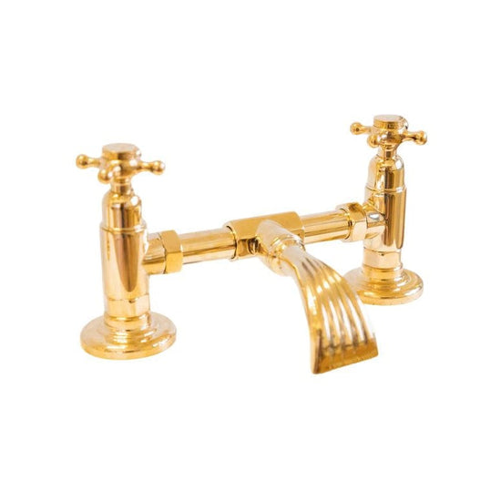 Traditional solid brass Francone BT89S deck-mounted tap with a short spout for kitchen or bathroom.