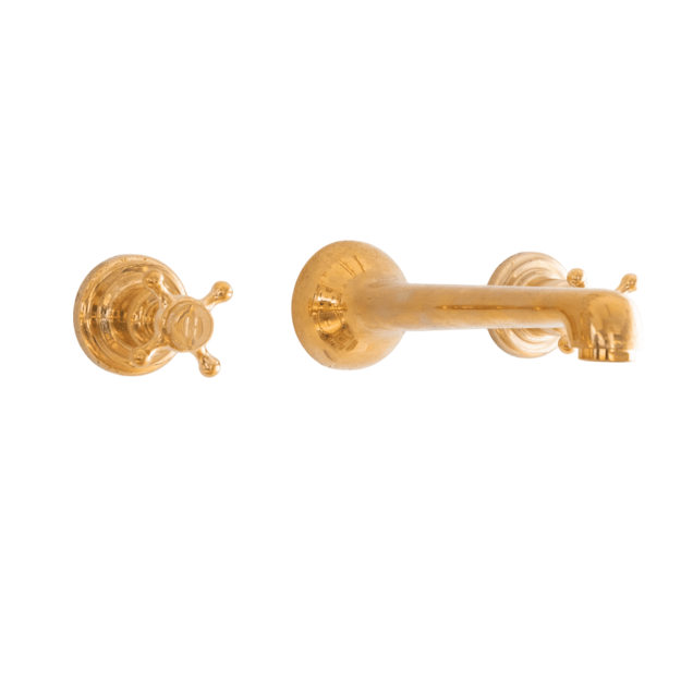 A Francone BT91 traditional wall-mounted solid brass bathroom tap and faucet.
