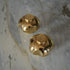 Traditional unlacquered brass tap handles for the Francone BT96 wall-mounted bathroom faucet.