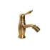 Francone BT97B classic deck-mounted bidet mixer tap in unlacquered brass, a traditional Italian bathroom faucet.