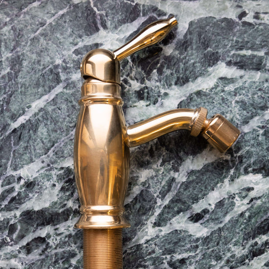 Traditional Francone BT97B bidet mixer tap in unlacquered brass, designed as a classic bathroom faucet.