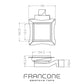 Francone BTA14 square shower drain waste technical drawing displaying the top and side views with various dimensions.