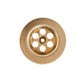 A top-down view of the circular Francone BTA2 traditional brass basin drain waste for a bathroom sink.
