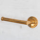 Wall-mounted Francone BTA20 toilet roll holder in solid unlacquered brass.