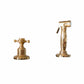 Francone BTA22 traditional solid brass deck-mounted pull-out kitchen spray and faucet handle.