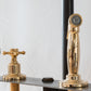 Francone BTA22 traditional solid brass pull-out spray faucet with deck-mounted control handle.