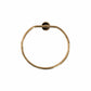 A circular Francone BTA23 solid unlacquered brass towel holder for luxury bathrooms.