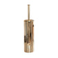 Francone BTA25 toilet brush holder in unlacquered brass, a cylindrical luxury Italian bathroom fitting.