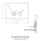 Technical drawing with dimensions for the Francone BTA28 toilet dual flush plate in solid brass.